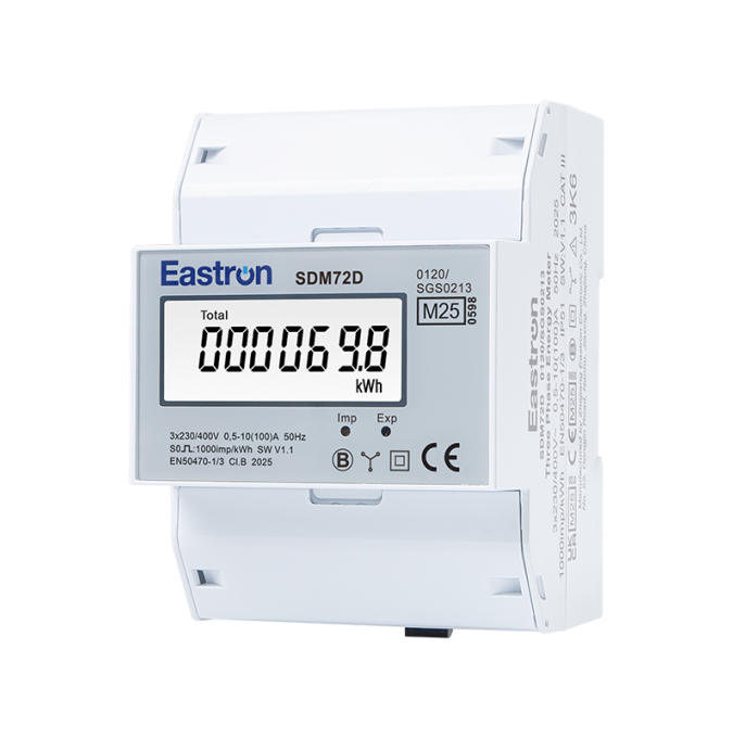 SDM72D MID 3 fase kWh meter 100A LCD MID gekeurd - Sdm72d 3 - SDM72DMID